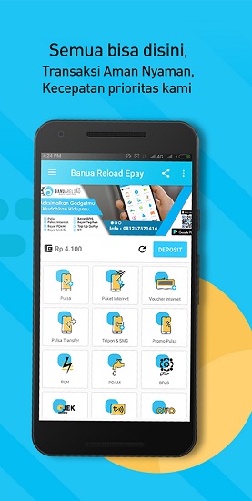 Tampilan aplikasi Banua E-Pay 2